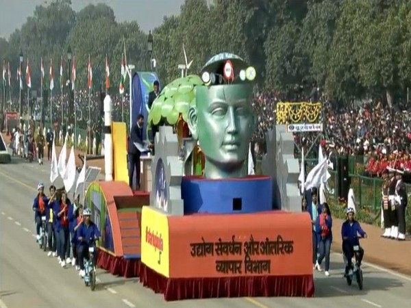 A view of the Startup India tableau that was taken out on Republic day. Photo/ANI