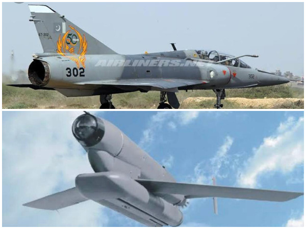 PAF Mirage-III (top) and H-4 Missile (bottom) [File photos]