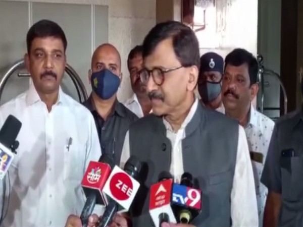 Sanjay Raut speaking to reporters in Nashik on Sunday. [Photo/ANI]