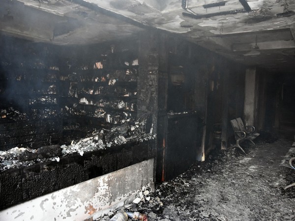 Visual of fire incident in Jabalpur private hospital on August 1 (Photo: ANI)