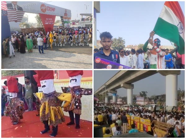 Preparations outside Motera Stadium in Ahmedabad ahead of Trump visit