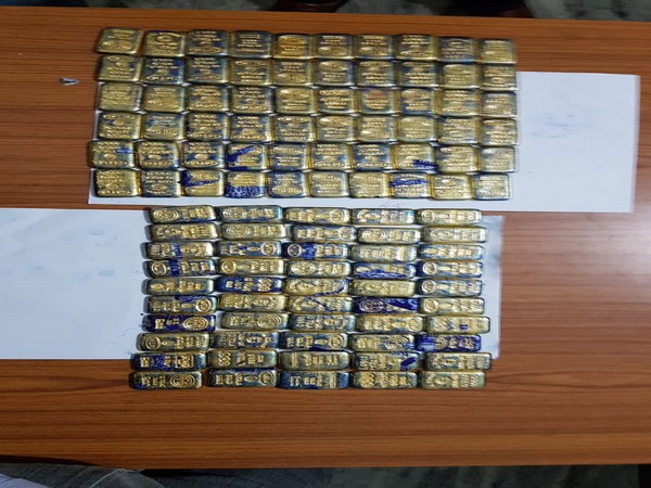 Smuggled foreign gold weighing 13 kg were recovered from the accused at Jharsuguda railway station on Thursday. Photo/ANI