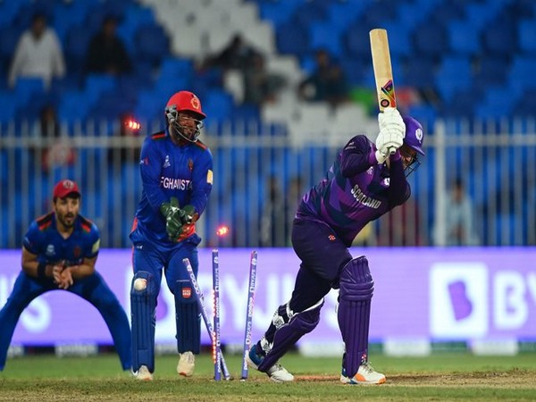 Scotland in action against Afghanistan (Photo/ ICC Twitter)