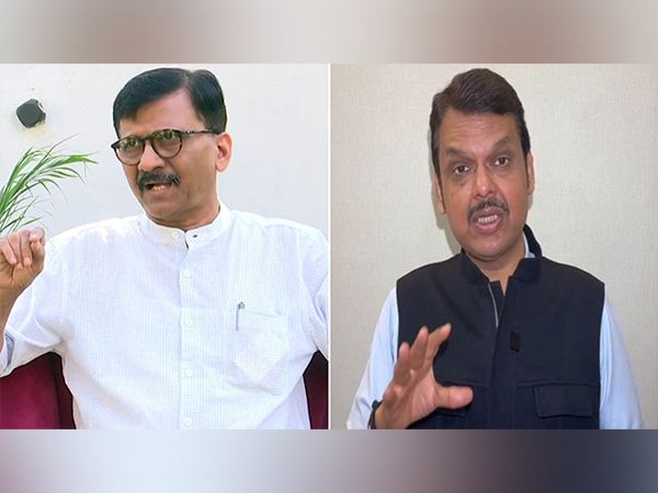 Shiv Sena (Uddhav Balasaheb Thackeray) leader Sanjay Raut and Maharashtra Deputy CM Fadnavis. (File Photo/ANI)