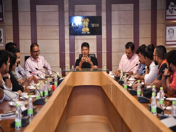 Assam Govt Minister Pijush Hazarika attends a meeting in Delhi today
