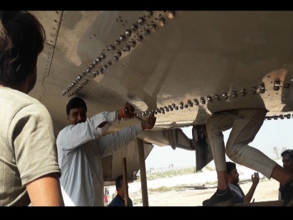 People working in the construction of aeroplane restaurant. (Photo/ANI)