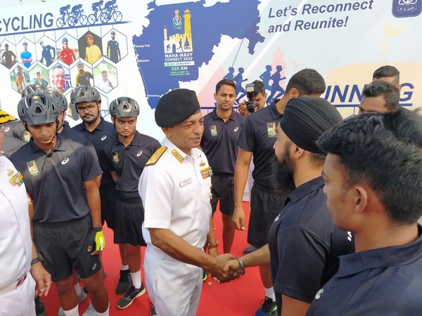 Vice Admiral Ajith Kumar P flagged off the expedition Maha-Navy Connect 2020 on Sunday. Photo/ANI