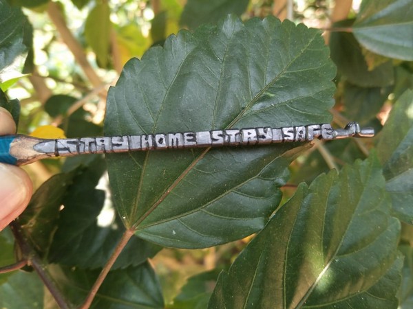 Pencil art created by Odisha based miniature artist and sculptor L Eswar Rao [Photo/ANI]