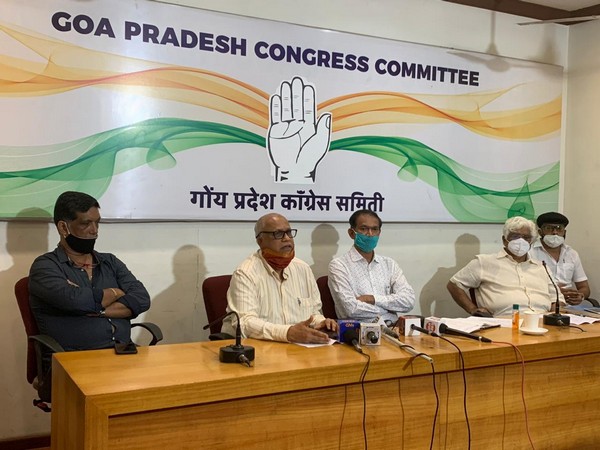 Members of the Goa Pradesh Congress Committee address the media on Monday