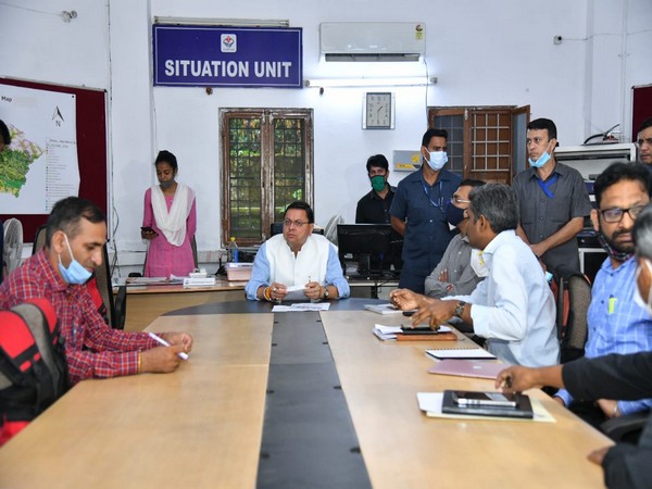 Uttarakhand CM at the disaster control room of the Secretariat