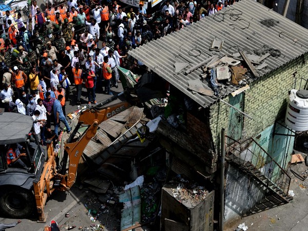 A visual from Delhi's Jahangirpuri during the anti-encroachment drive on April 20. (Photo/ANI)