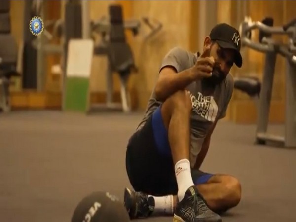 Mohammed Shami in the gym. (Photo/ BCCI twitter grab)