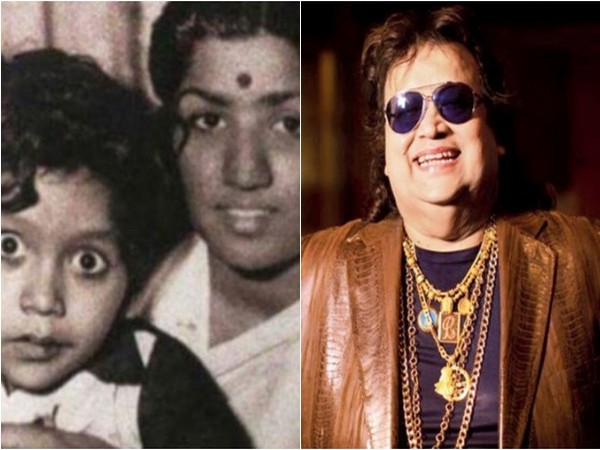 Childhood photo of Bappi Lahari with Lata Mangeshkar (Image source: Twitter)