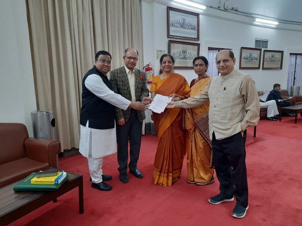 BJD MP's Prasanna Acharya, Amar Patnaik, Sarojini Hembram and Sasmit Patra met Sitharaman in New Delhi. Photo/ANI