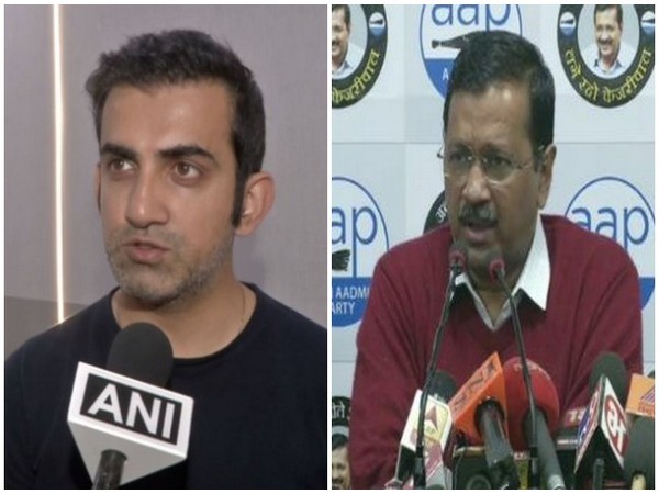 BJP MP Gautam Gambhir (L) and Delhi Chief Minister Arvind Kejriwal (R)