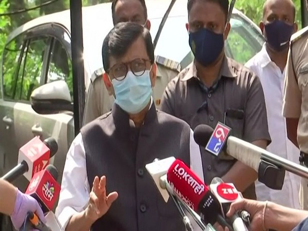 Sanjay Raut speaking to reporters in Mumbai on Monday. [Photo/ANI]
