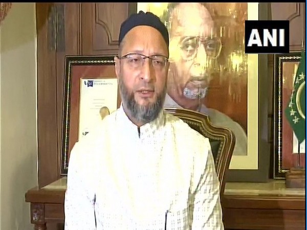 Asaduddin Owaisi speaks to reporters at a press conference in Hyderabad on Monday. [Photo/ANI]