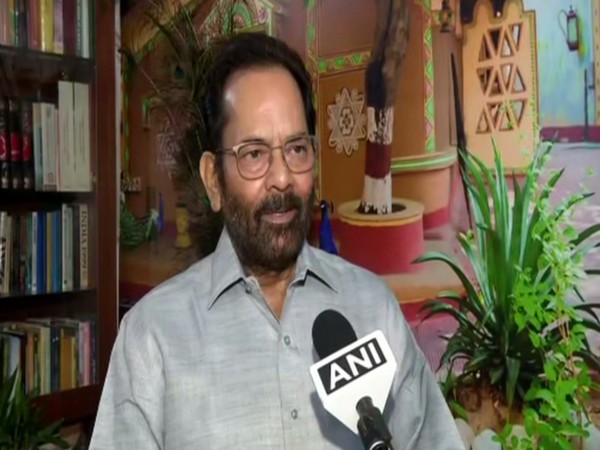Union Minority Affairs Minister Mukhtar Abbas Naqvi speaking to ANI (Photo/ANI)