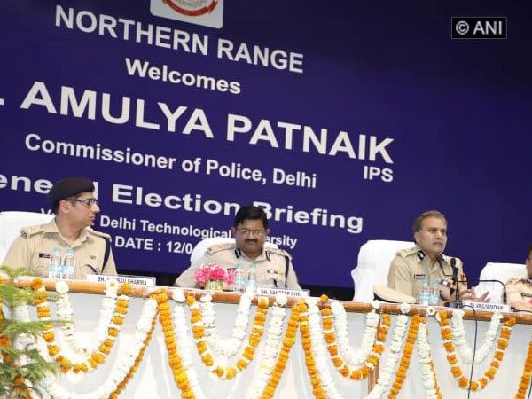 Delhi Police Commissioner chairing a meeting in New Delhi on Friday. Photo/ANI