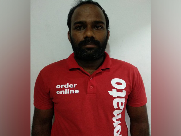 The arrested Zomato delivery man, Kamaraj.
