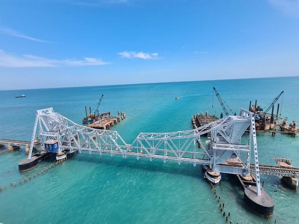 New Pamban bridge visual representation. (Photo: Twitter/ Ministry of Railways)