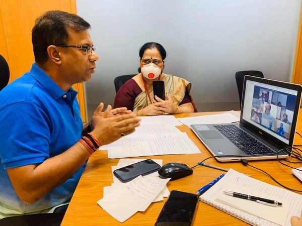 Goa Health Minister Vishwajit P Rane during the web conferencing (Photo/Facebook/Vishwajit P Rane)
