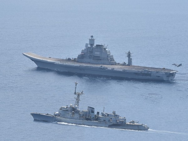 A visial from Indo-French Naval exercise 'Varuna' of day 3 [Photo/ANI]