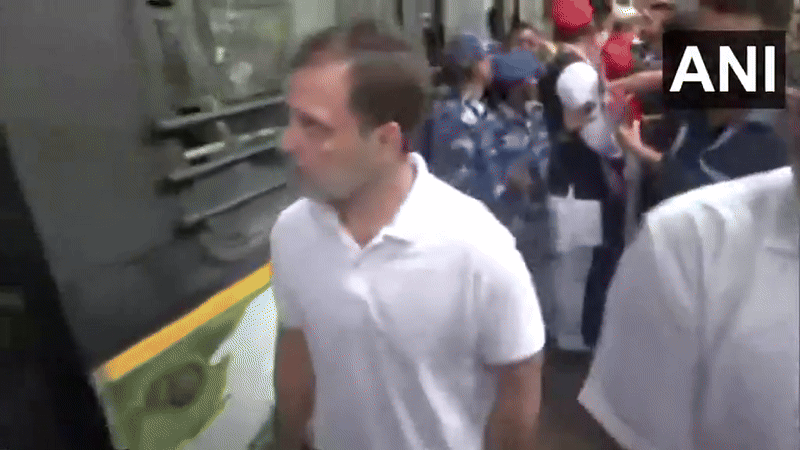 Rahul Gandhi detained by the police (Photo/ANI) Rahul Gandhi detained by the police (Photo/ANI)