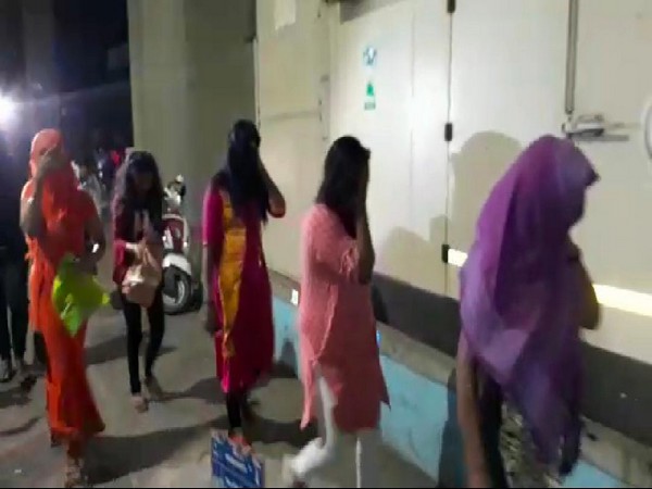 The arrested women from the Lisbon Pub in Hyderabad on Wednesday.