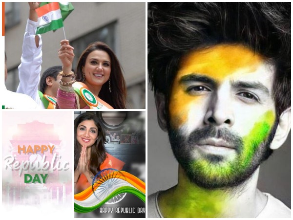 Collage of pictures shared by Bollywood stars (Image courtesy: Twitter/Instagram)