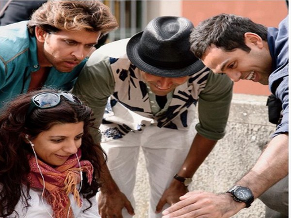 Director Zoya Akhtar with actors Hrithik Roshan, Farhan Akhtar and Abhay Deol in a throwback picture.  (Image Source: Instagram)