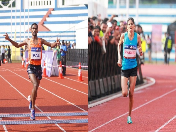 Parul Chaudhary and Abhishek Pal (Photo: TCS World 10K Bengaluru 2022)