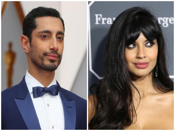 British rapper Riz Ahmed (L) and actor Jameela Jamil