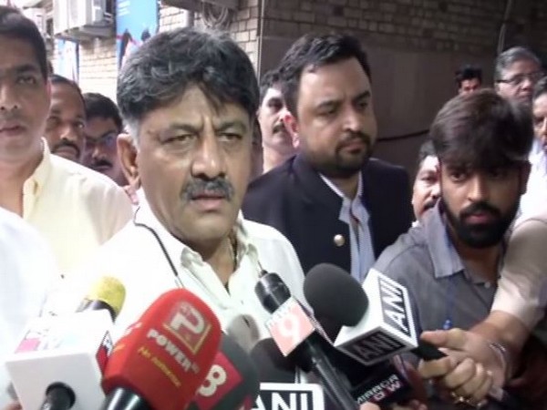 DK Shivakumar speaking to media persons on Saturday. Photo/ANI