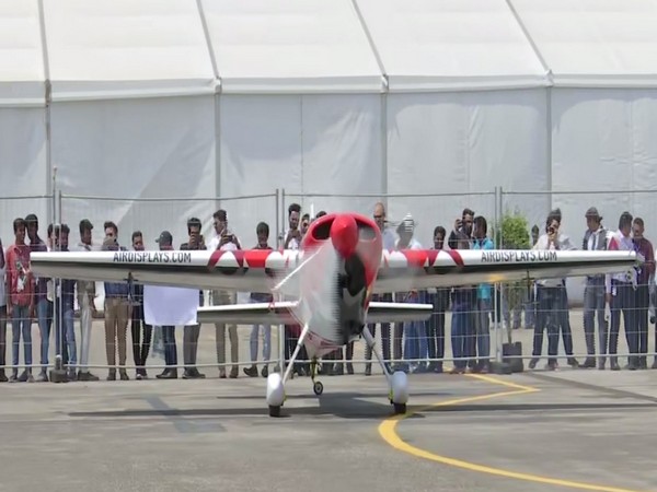 A plane on display at Wings India 2020 in Hyderabad.