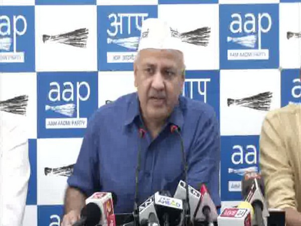 AAP deputy chief minister Delhi Manish Sisodia talking at a press conference in Delhi (Photo/ANI)