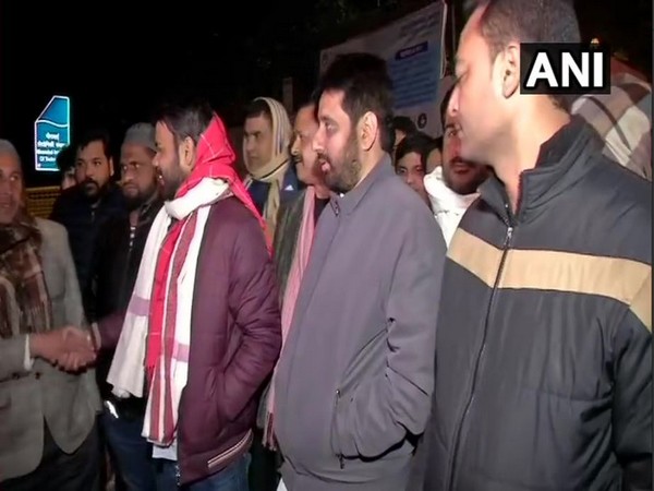 AAP candidates Amanatullah Khan and Praveen Kumar visited a strongroom in Maharanibagh on Monday.