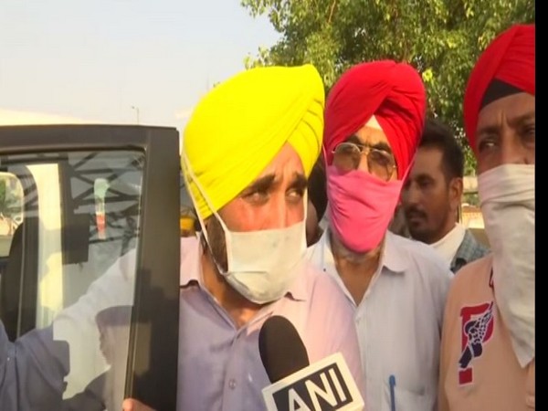Aam Aadmi Party (AAP) leader Bhagwant Mann speaking to ANI in Punjab on Sunday. Photo/ANI