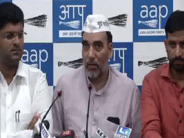 Gopal Rai (AAP) and Dushyant Chautala (JJP) addressing a joint press conference in Delhi on Sunday