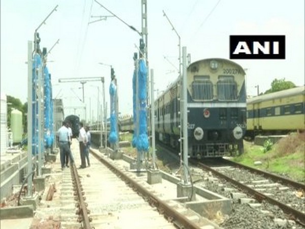 Automatic Coach Washing Plant being installed at the Vadodara railway station
