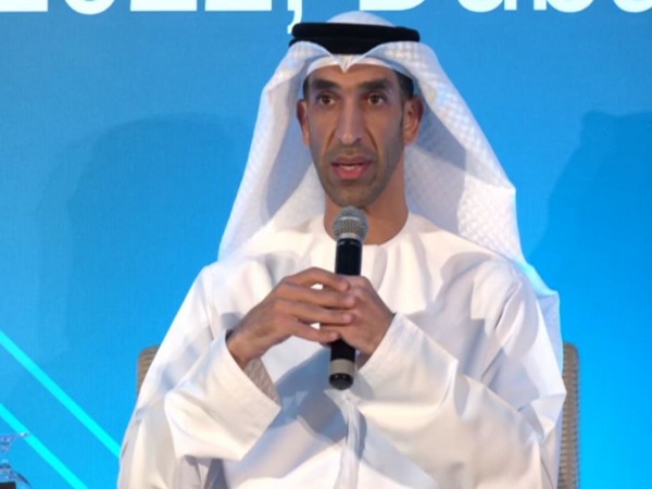 UAE Trade Minister Thani bin Ahmed Al Zeyoudi addressing a press conference in Dubai.