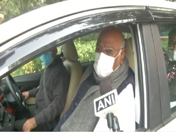 Leader of Opposition in Rajya Sabha Mallikarjun Kharge talks to ANI (Photo/ANI)