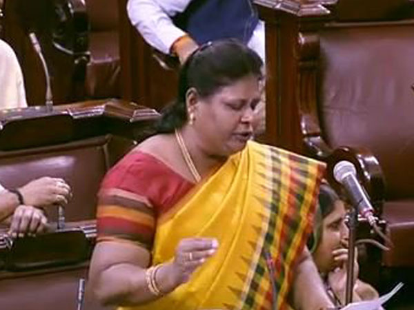 AIADMK MP Vijila Sathyananth speaking in Rajya Sabha on Friday. (Photo credit: RS TV)