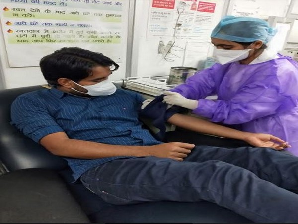 A blood donation camp was organised at CNC Blood Bank, AIIMS, New Delhi, on Tuesday. Photo/ANI