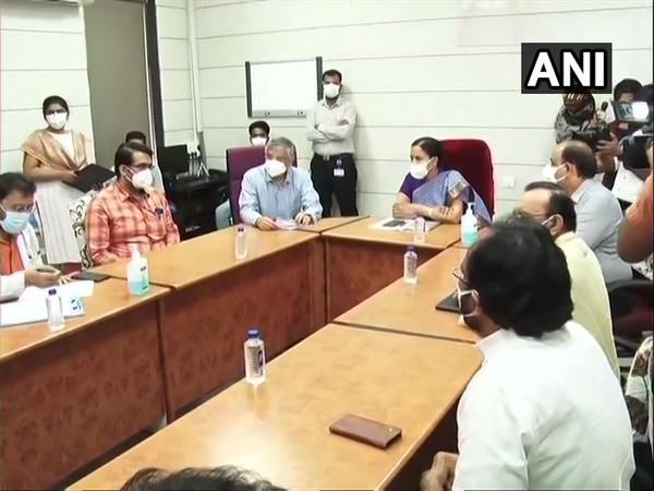All India Institute of Medical Sciences (AIIMS) Director, Dr Randeep Guleria meets doctors in Gujarat on Saturday. Photo/ANI