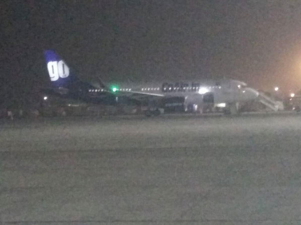 Emergency landing at Lucknow Aiport on Thursday Photo/ANI