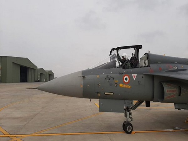 IAF Chief Air Chief Marshal RKS Bhadauria flew the Light Combat Aircraft Tejas fighter with 45 Squadron at Air Force Station Sulur. [Photo/ANI]