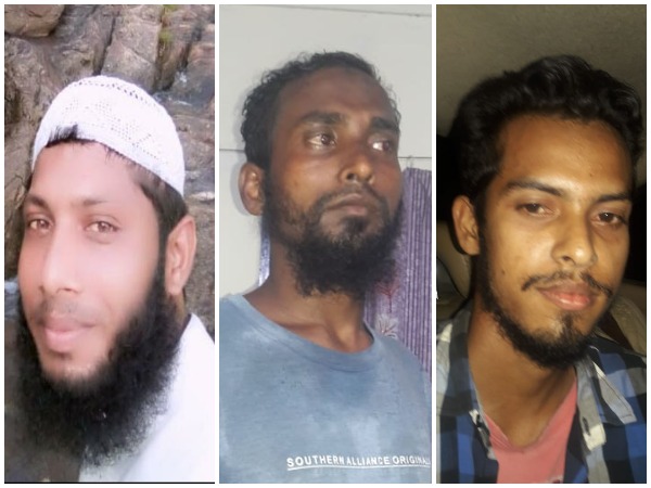 The three JMB cadres arrested by police in Barpeta area of Assam on Tuesday. (Photo/ANI)