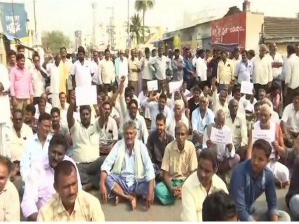 Farmers during the protest at Amaravati. File photo