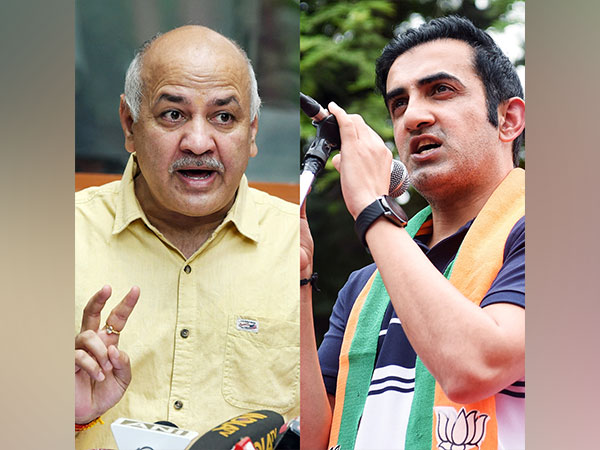 Delhi Deputy Chief Minister Manish Sisodia (left), BJP MP Gautam Gambhir (right) (Photo:ANI)